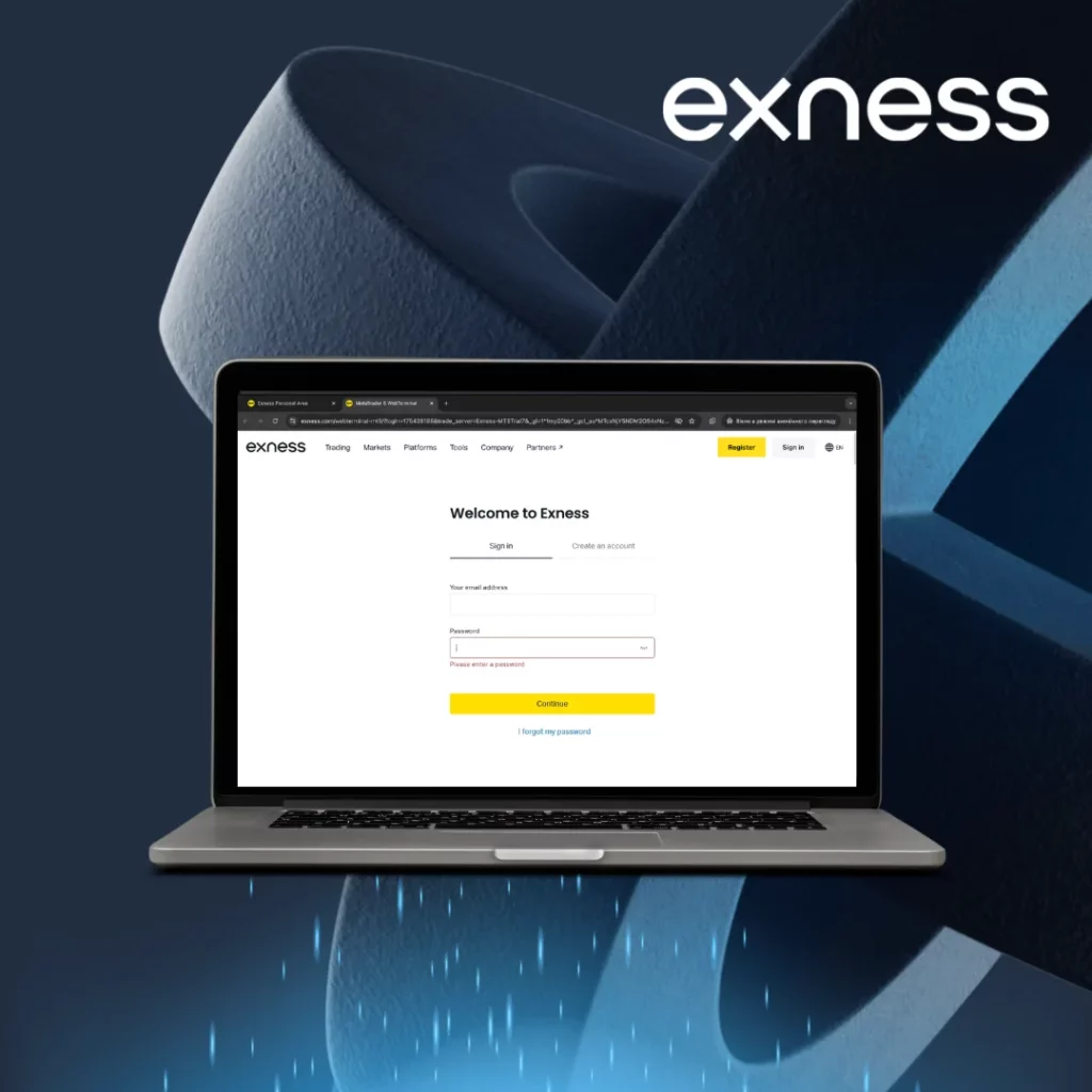 Exness sign-up process for Kenyan